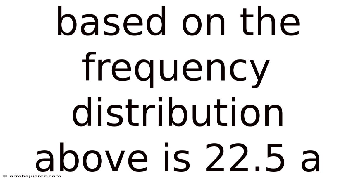 Based On The Frequency Distribution Above Is 22.5 A