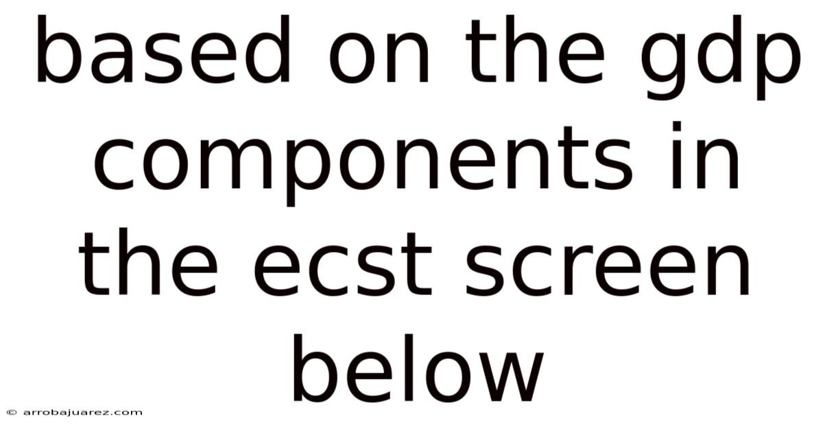 Based On The Gdp Components In The Ecst Screen Below