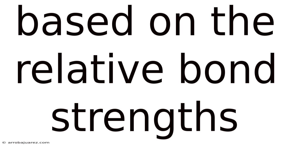 Based On The Relative Bond Strengths