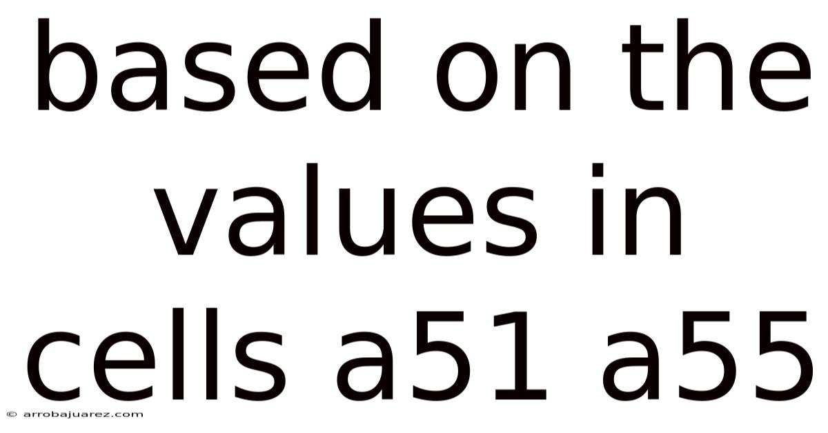 Based On The Values In Cells A51 A55