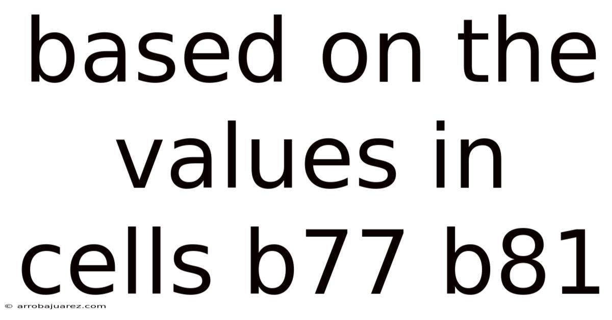Based On The Values In Cells B77 B81