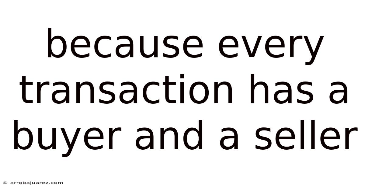 Because Every Transaction Has A Buyer And A Seller