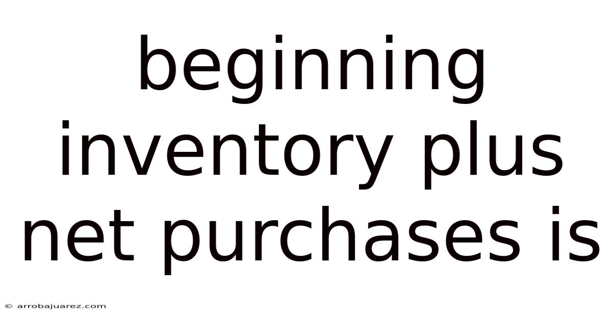 Beginning Inventory Plus Net Purchases Is