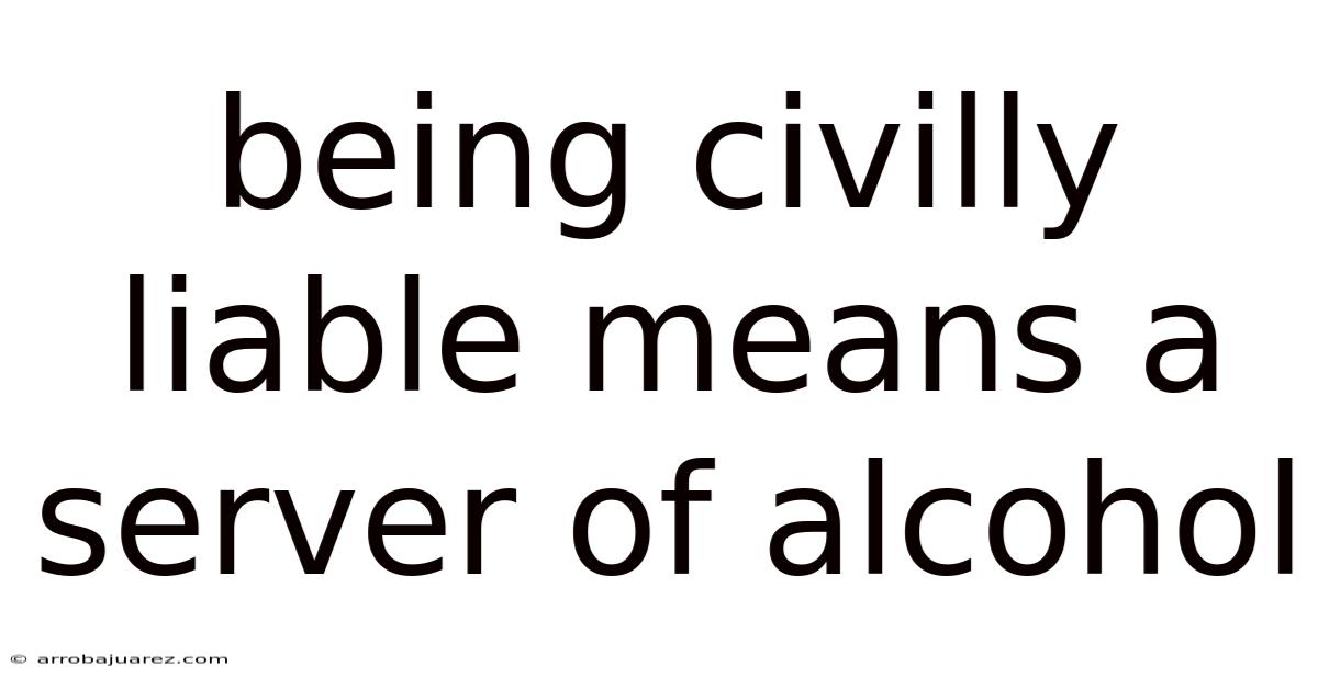 Being Civilly Liable Means A Server Of Alcohol