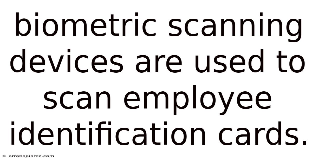 Biometric Scanning Devices Are Used To Scan Employee Identification Cards.