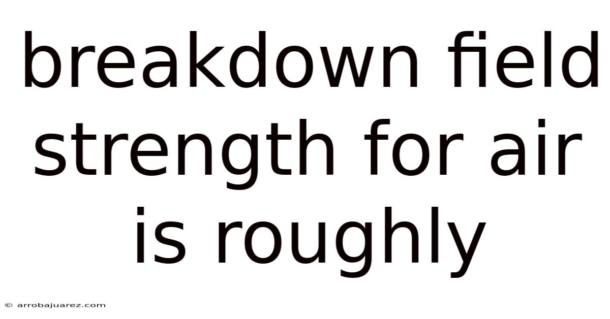 Breakdown Field Strength For Air Is Roughly