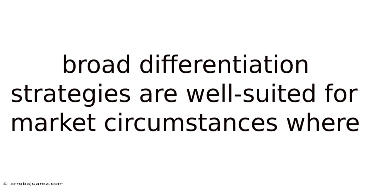 Broad Differentiation Strategies Are Well-suited For Market Circumstances Where