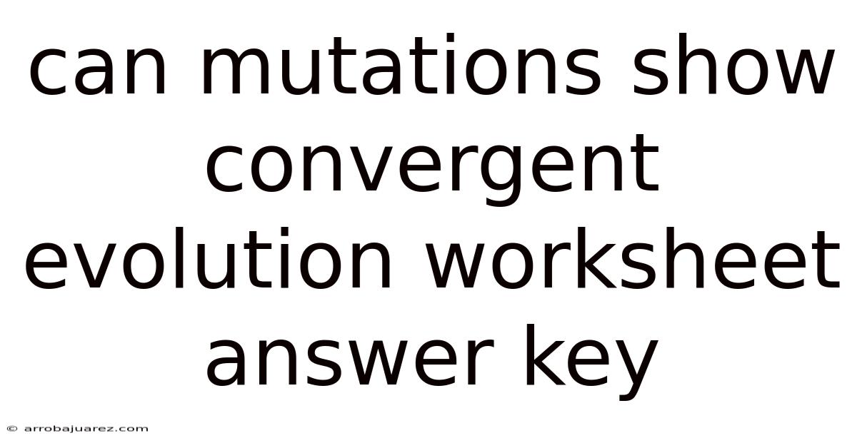 Can Mutations Show Convergent Evolution Worksheet Answer Key