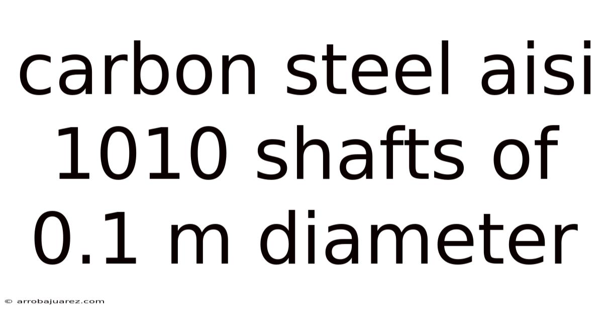 Carbon Steel Aisi 1010 Shafts Of 0.1 M Diameter