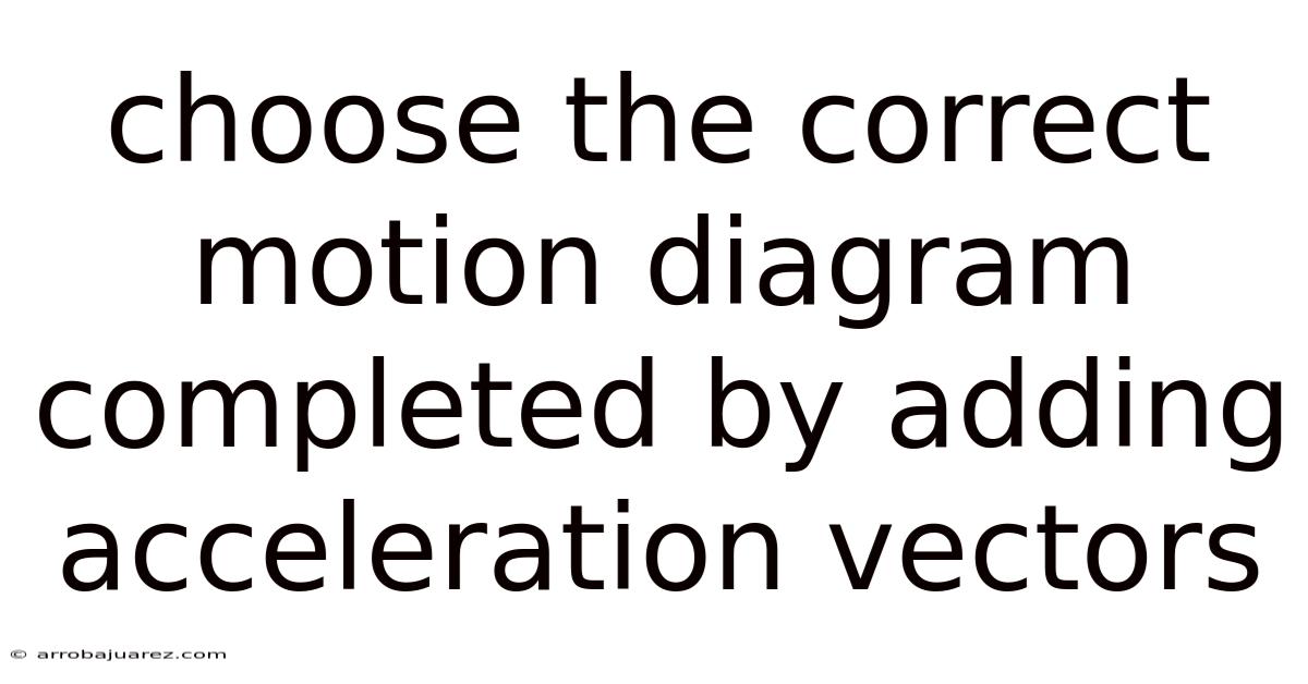 Choose The Correct Motion Diagram Completed By Adding Acceleration Vectors