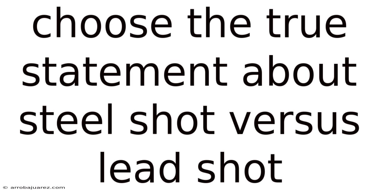 Choose The True Statement About Steel Shot Versus Lead Shot
