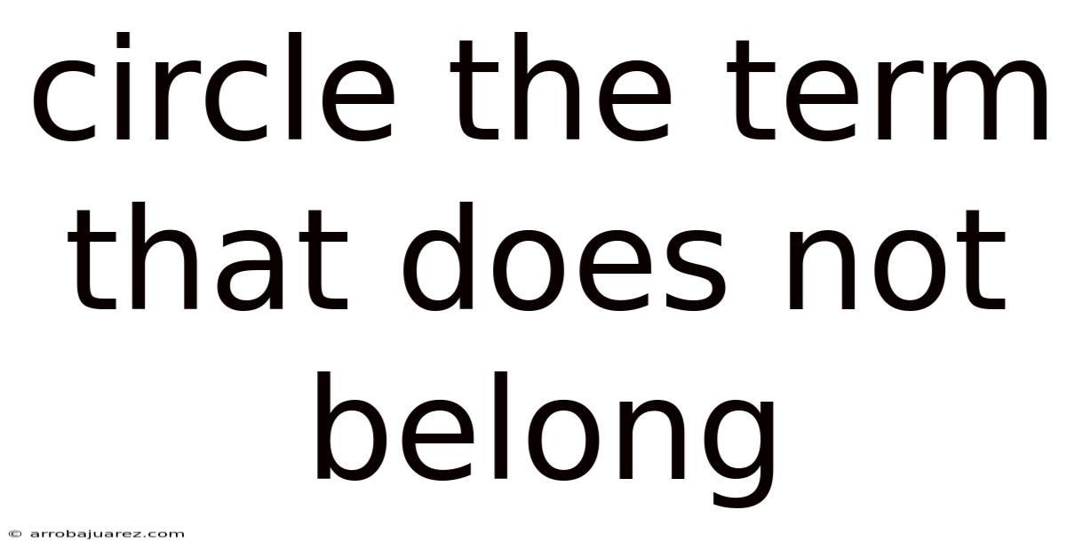 Circle The Term That Does Not Belong