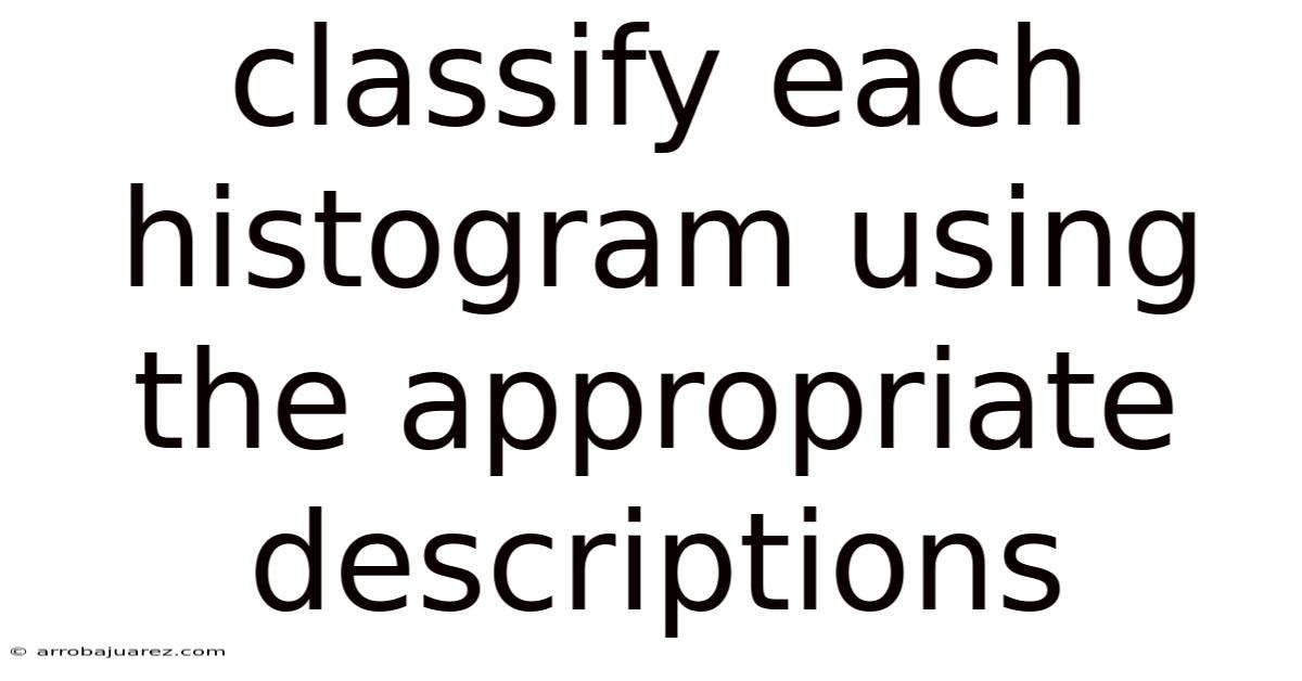 Classify Each Histogram Using The Appropriate Descriptions