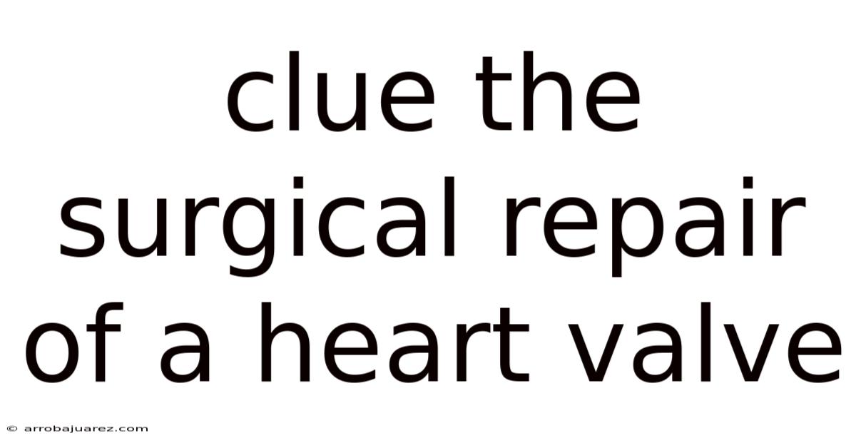 Clue The Surgical Repair Of A Heart Valve