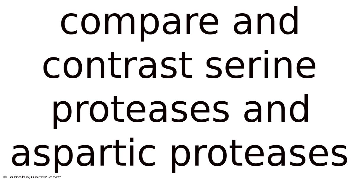 Compare And Contrast Serine Proteases And Aspartic Proteases