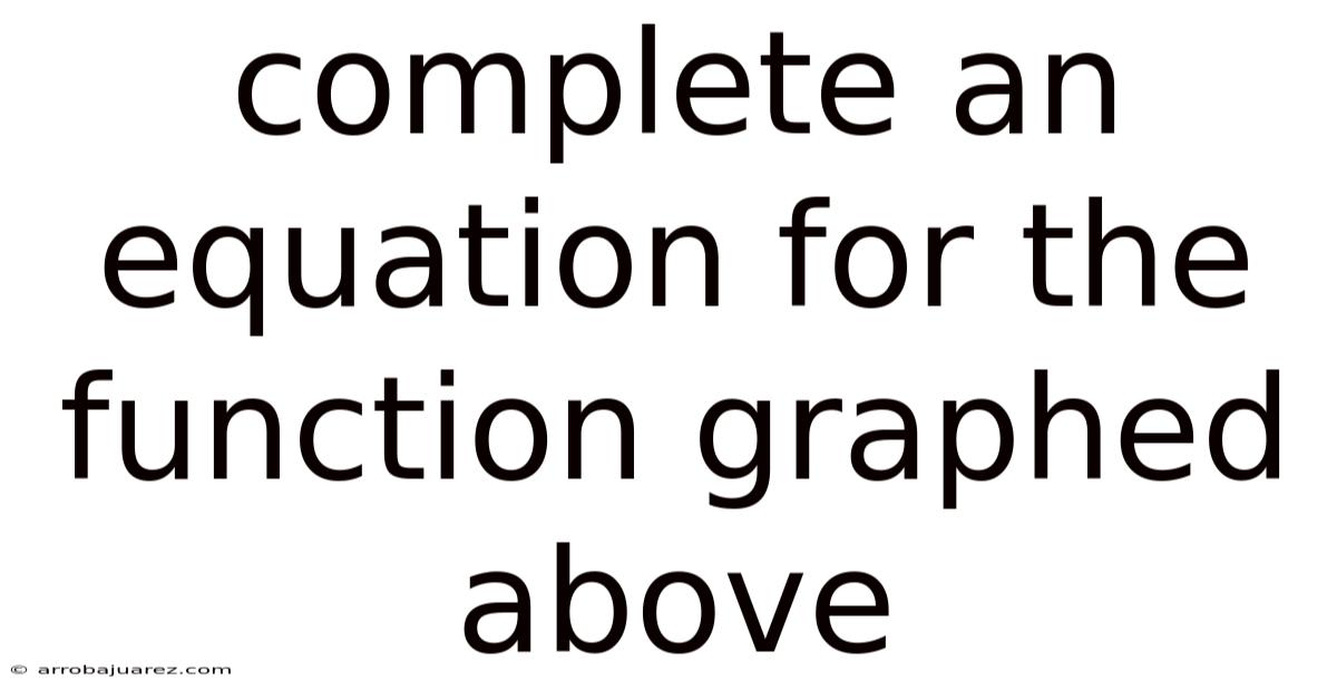 Complete An Equation For The Function Graphed Above