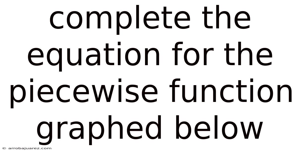 Complete The Equation For The Piecewise Function Graphed Below