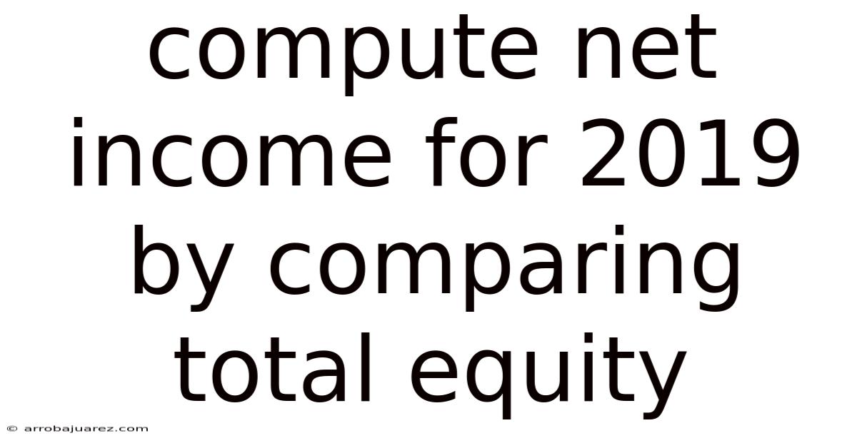 Compute Net Income For 2019 By Comparing Total Equity