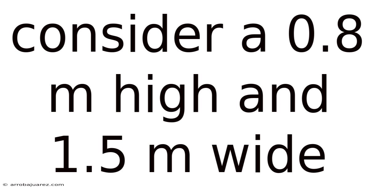Consider A 0.8 M High And 1.5 M Wide