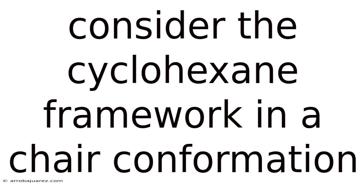 Consider The Cyclohexane Framework In A Chair Conformation