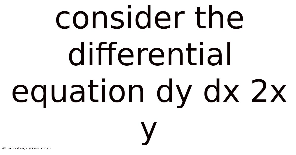 Consider The Differential Equation Dy Dx 2x Y