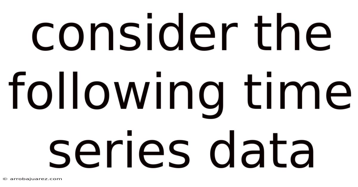Consider The Following Time Series Data