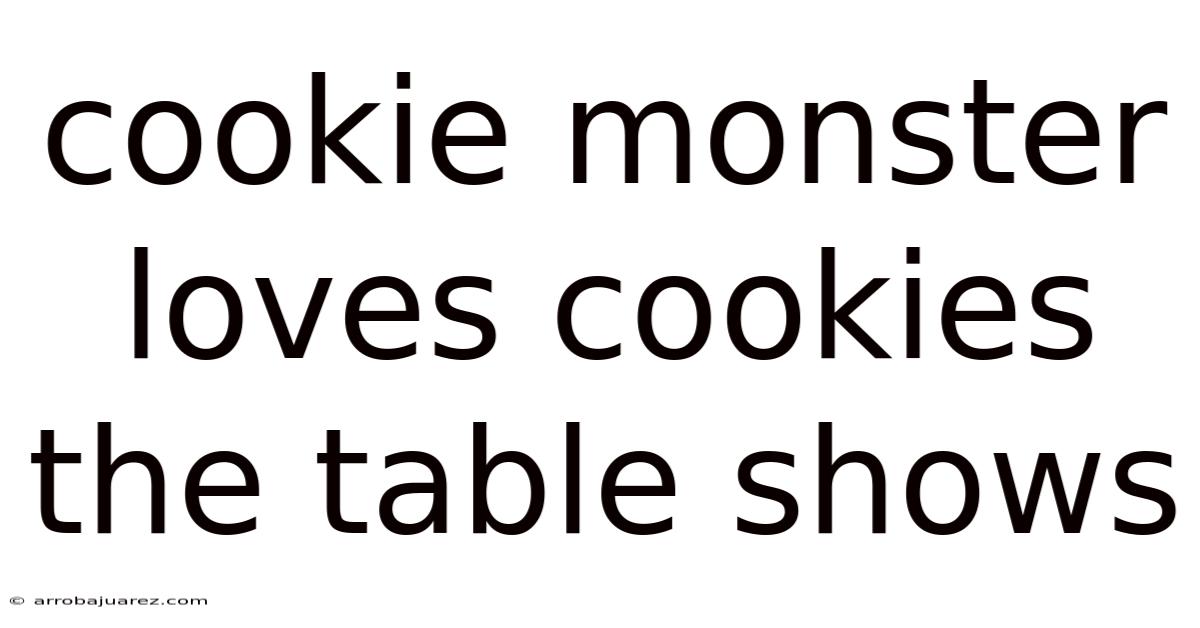 Cookie Monster Loves Cookies The Table Shows