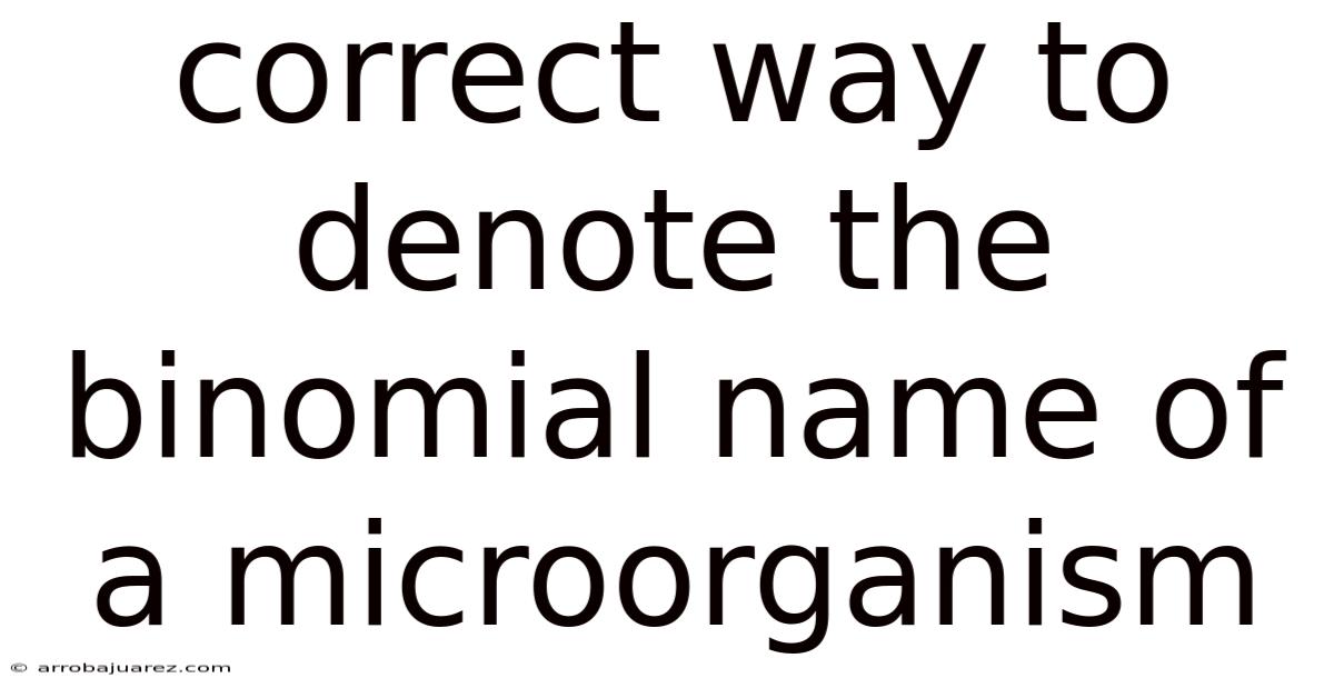 Correct Way To Denote The Binomial Name Of A Microorganism