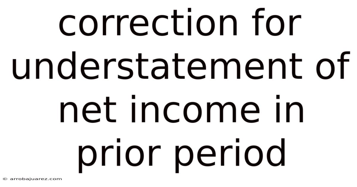 Correction For Understatement Of Net Income In Prior Period
