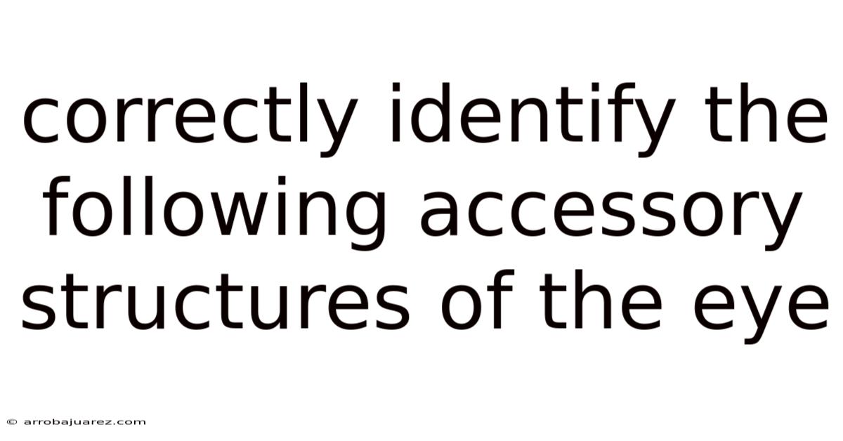 Correctly Identify The Following Accessory Structures Of The Eye
