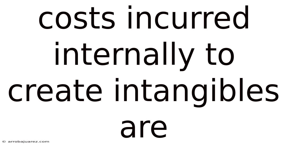Costs Incurred Internally To Create Intangibles Are