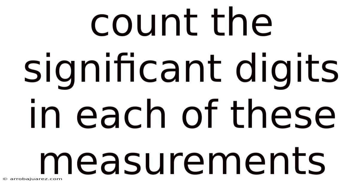 Count The Significant Digits In Each Of These Measurements