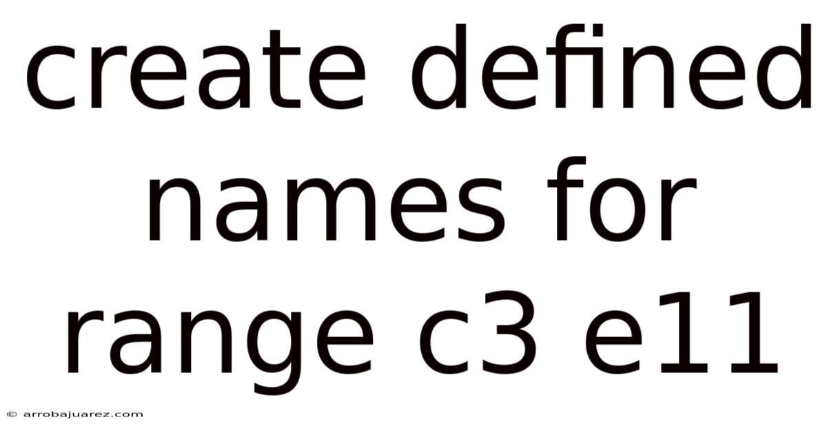 Create Defined Names For Range C3 E11