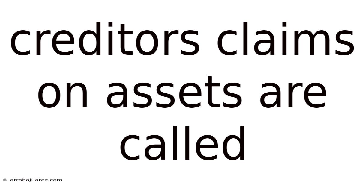 Creditors Claims On Assets Are Called