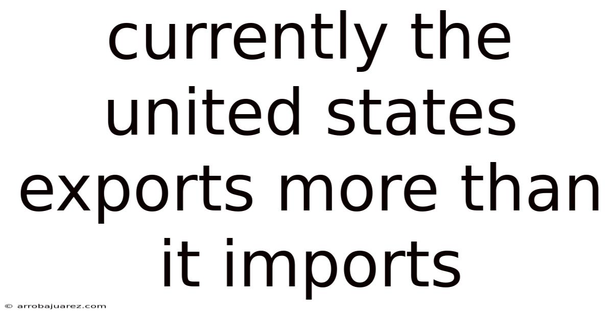 Currently The United States Exports More Than It Imports