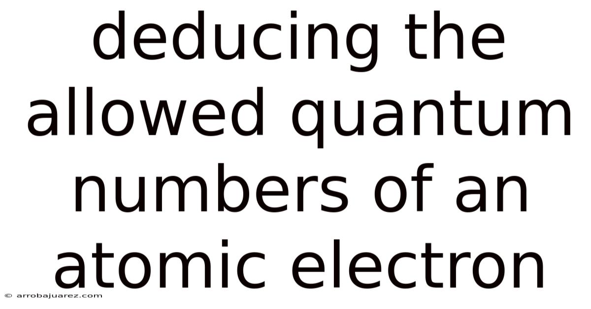 Deducing The Allowed Quantum Numbers Of An Atomic Electron