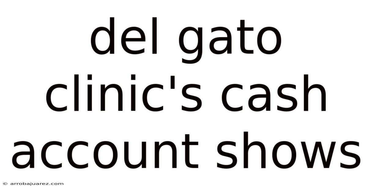 Del Gato Clinic's Cash Account Shows
