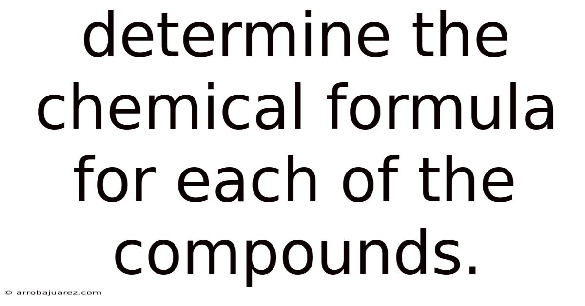 Determine The Chemical Formula For Each Of The Compounds.