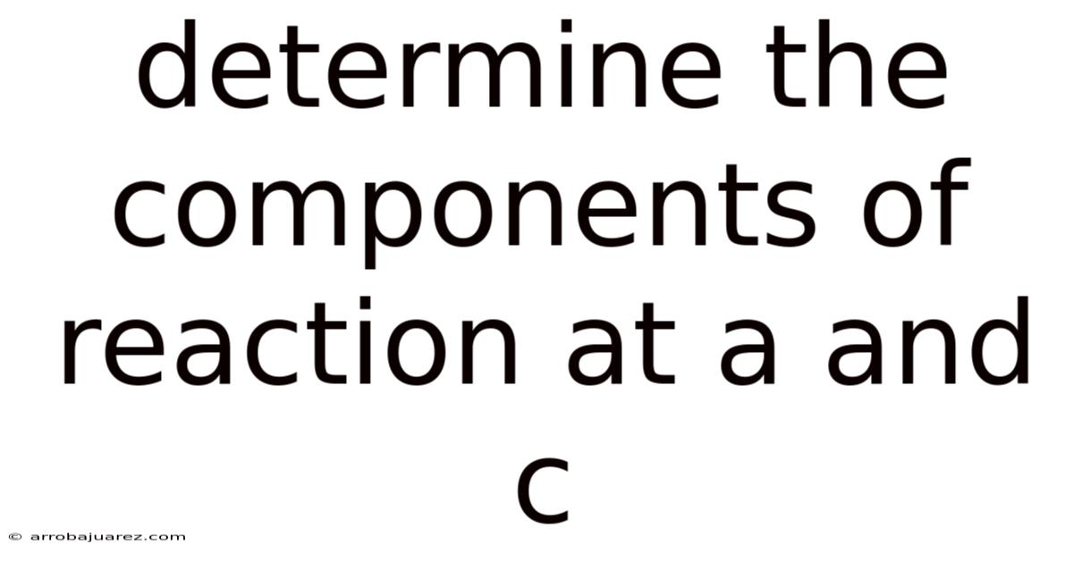 Determine The Components Of Reaction At A And C
