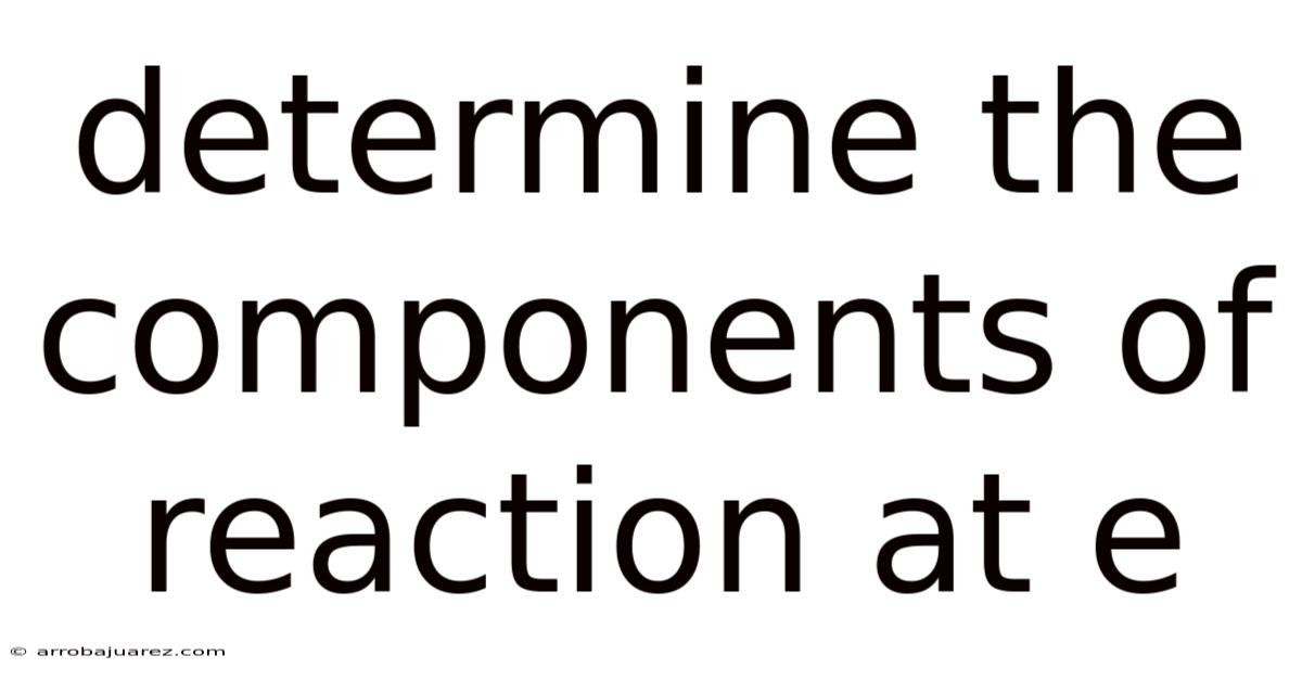 Determine The Components Of Reaction At E