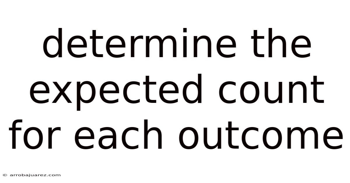 Determine The Expected Count For Each Outcome