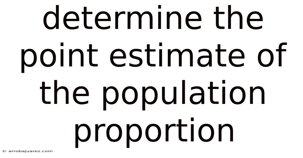 Determine The Point Estimate Of The Population Proportion