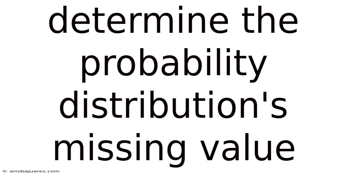 Determine The Probability Distribution's Missing Value