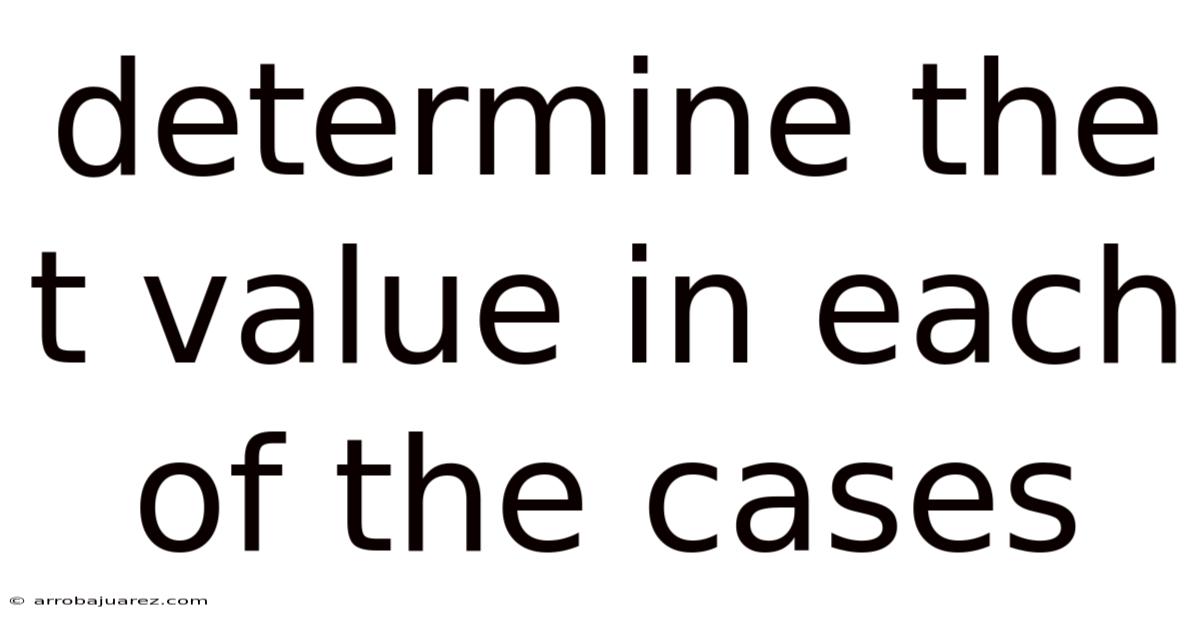 Determine The T Value In Each Of The Cases