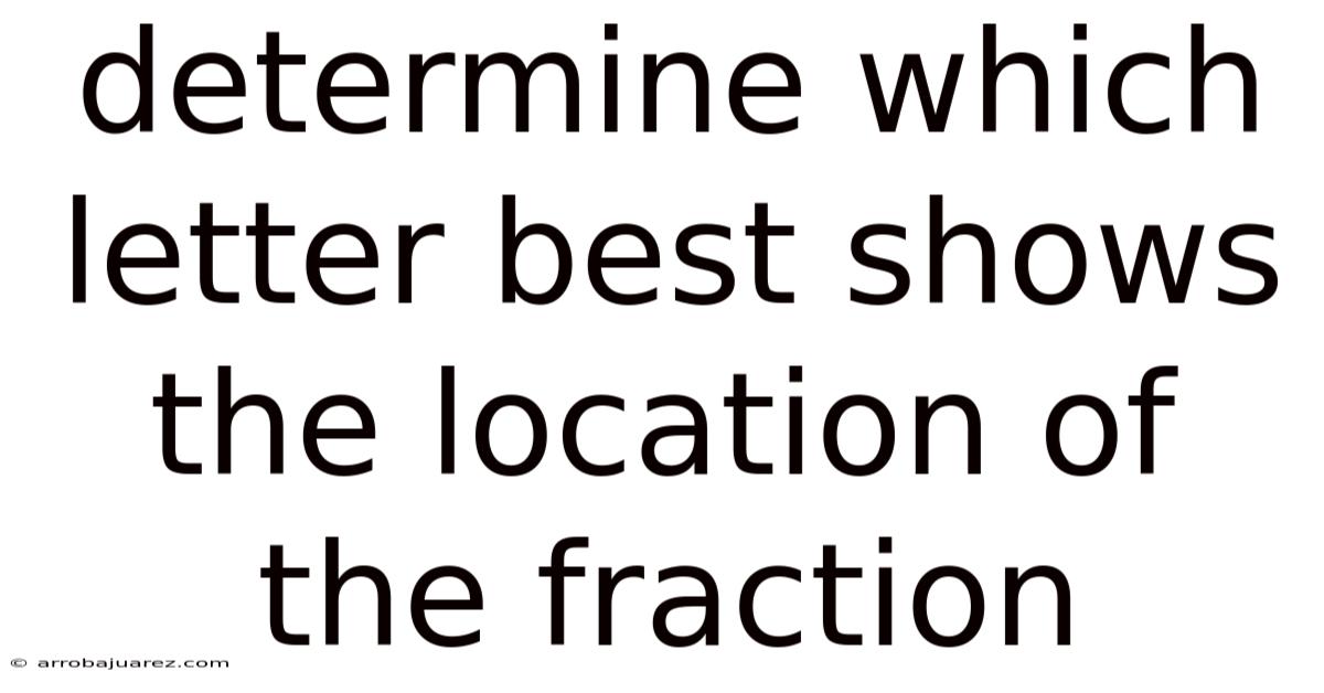 Determine Which Letter Best Shows The Location Of The Fraction