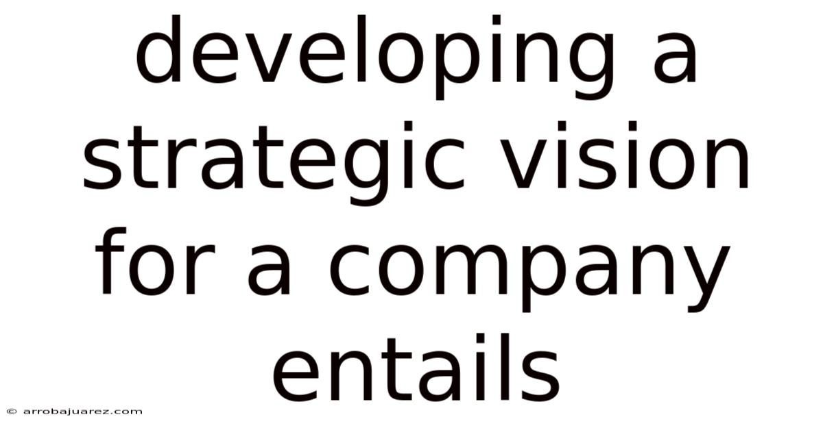 Developing A Strategic Vision For A Company Entails