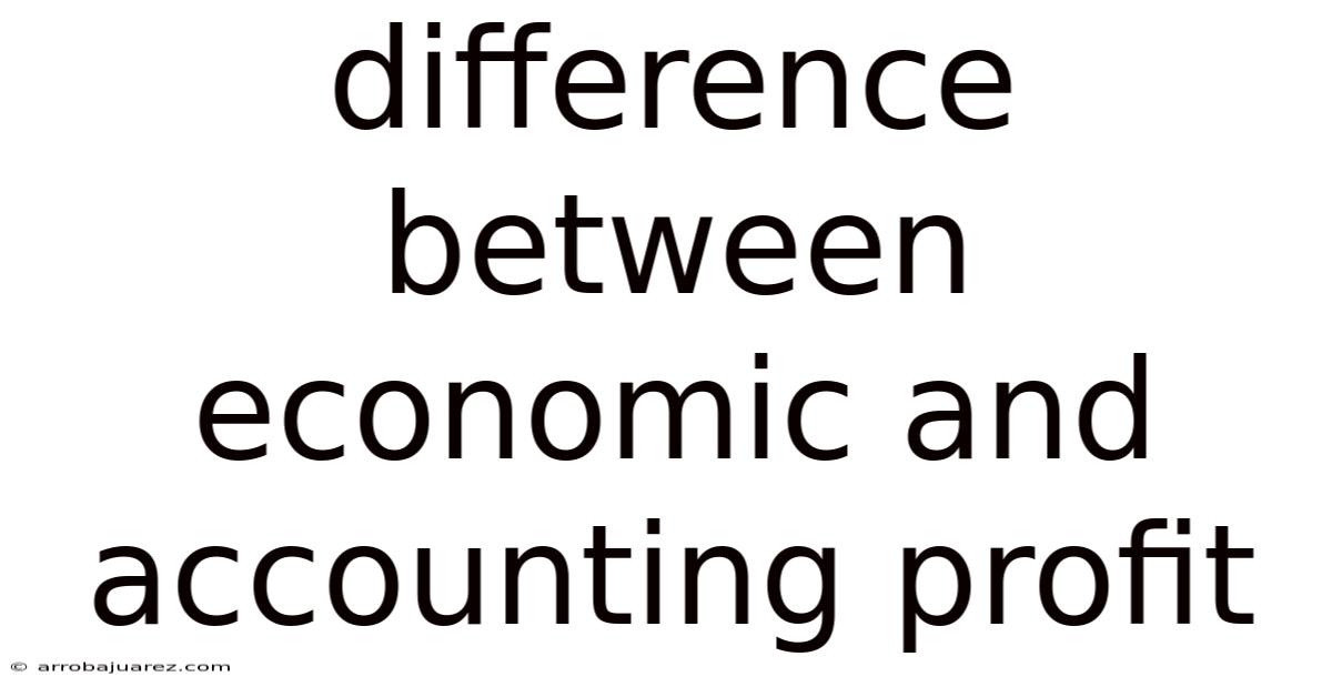 Difference Between Economic And Accounting Profit