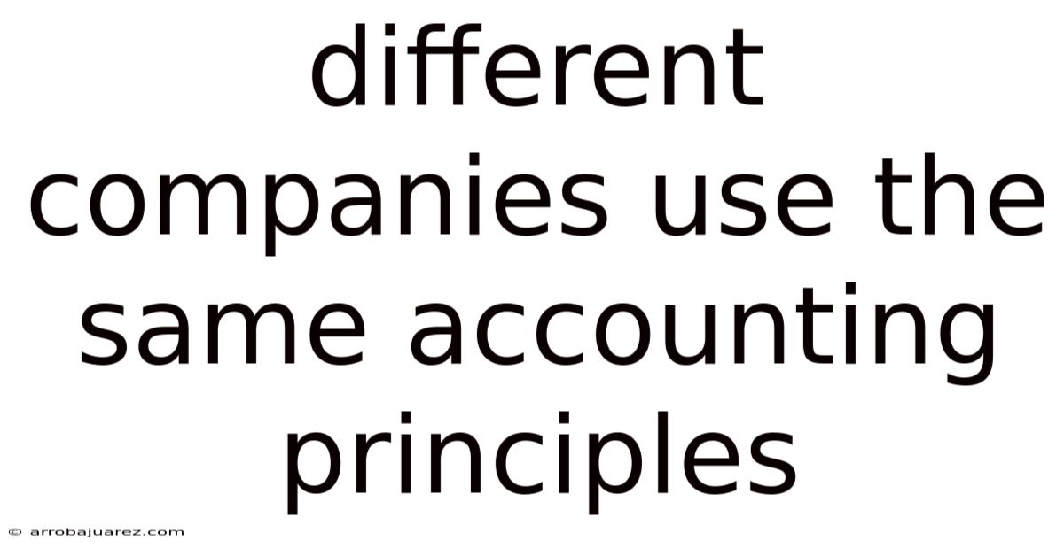 Different Companies Use The Same Accounting Principles