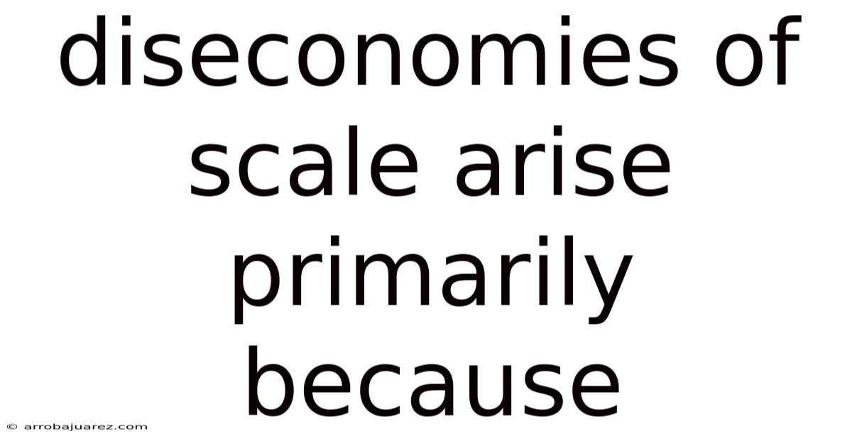 Diseconomies Of Scale Arise Primarily Because