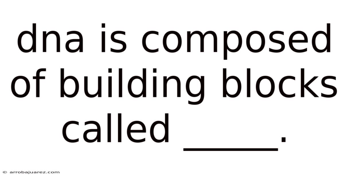 Dna Is Composed Of Building Blocks Called _____.